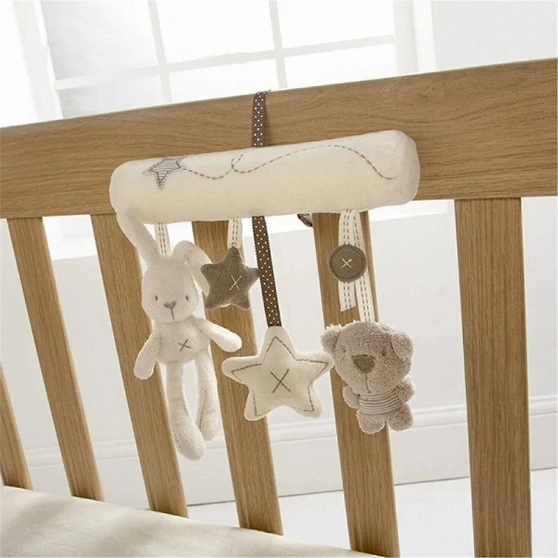 Baby Crib Rattles Plush Toys Soft Rabbit Rattles Pram Rattle Toys Hanging Rattle For Stroller Newborn Bed Pendant Bell Toy