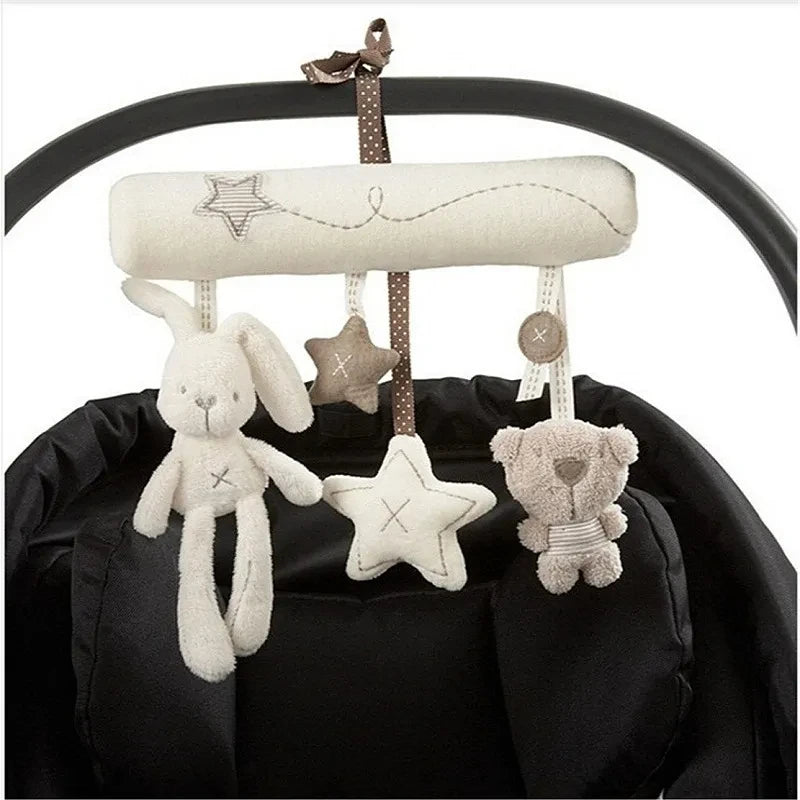 Baby Crib Rattles Plush Toys Soft Rabbit Rattles Pram Rattle Toys Hanging Rattle For Stroller Newborn Bed Pendant Bell Toy