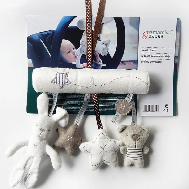 Baby Crib Rattles Plush Toys Soft Rabbit Rattles Pram Rattle Toys Hanging Rattle For Stroller Newborn Bed Pendant Bell Toy